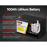 NNEDSZ 12V 100Ah Lithium Battery LiFePO4 Deep Cycle Box Solar Caravan Camping