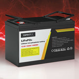NNEDSZ 12V 100Ah Lithium Battery LiFePO4 Deep Cycle Box Solar Caravan Camping