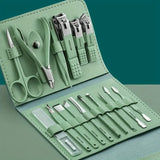 NNETM 12/16 Pcs Manicure Pedicure Facial Set  With Leather Case