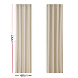 NNEDSZ 2X Blockout Curtains Eyelet 140x230cm Beige