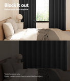 NNEDSZ 2X Blockout Curtains Eyelet 140x230cm Black