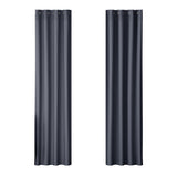 NNEDSZ 2X Blockout Curtains Eyelet 140x230cm Charcoal