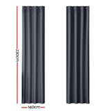 NNEDSZ 2X Blockout Curtains Eyelet 140x230cm Charcoal