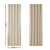 NNEDSZ 2X Blockout Curtains Eyelet 180x213cm Beige
