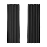 NNEDSZ 2X Blockout Curtains Eyelet 180x213cm Black