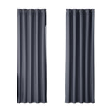NNEDSZ 2X Blockout Curtains Eyelet 180x213cm Charcoal