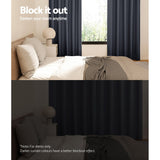 NNEDSZ 2X Blockout Curtains Eyelet 180x213cm Charcoal