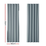 NNEDSZ 2X Blockout Curtains Eyelet 180x213cm Grey
