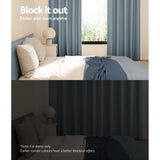NNEDSZ 2X Blockout Curtains Eyelet 180x213cm Grey