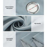 NNEDSZ 2X Blockout Curtains Eyelet 180x213cm Grey