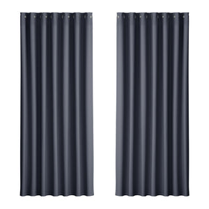 NNEDSZ 2X Blockout Curtains Eyelet 240x230cm Charcoal