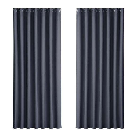 NNEDSZ 2X Blockout Curtains Eyelet 240x230cm Charcoal