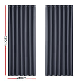NNEDSZ 2X Blockout Curtains Eyelet 240x230cm Charcoal