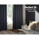 NNEDSZ 2X Blockout Curtains Eyelet 240x230cm Charcoal