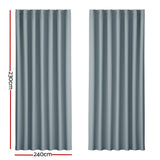 NNEDSZ 2X Blockout Curtains Eyelet 240x230cm Grey