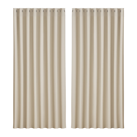 NNEDSZ 2X Blockout Curtains Eyelet 300x230cm Beige