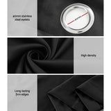 NNEDSZ 2X Blockout Curtains Eyelet 300x230cm Black