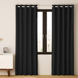 NNEDSZ 2X Blockout Curtains Eyelet 300x230cm Black