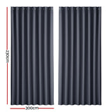 NNEDSZ 2X Blockout Curtains Eyelet 300x230cm Charcoal