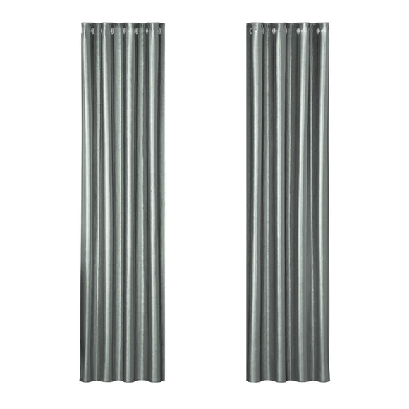 NNEDSZ 2X Blockout Curtains Eyelet 140x230cm Grey Shine