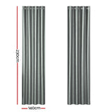 NNEDSZ 2X Blockout Curtains Eyelet 140x230cm Grey Shine