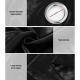 NNEDSZ 2X Blockout Curtains Eyelet 180x213cm Black Shine