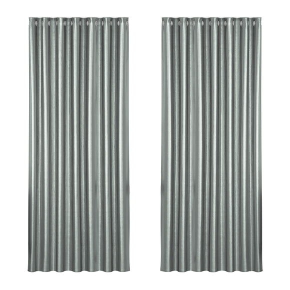 NNEDSZ 2X Blockout Curtains Eyelet 240x230cm Grey Shine
