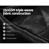 NNEDSZ 2X Blockout Curtains Eyelet 300x230cm Black Shine