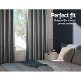 NNEDSZ 2X Blockout Curtains Eyelet 300x230cm Grey Shine