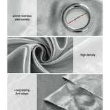 NNEDSZ 2X Blockout Curtains Eyelet 300x230cm Grey Shine