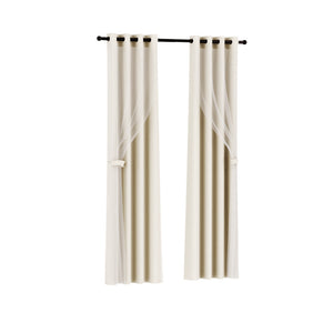 NNEDSZ 2X 132x213cm Blockout Sheer Curtains Beige