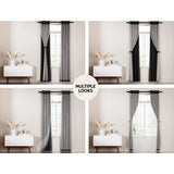 NNEDSZ 2X 132x274cm Blockout Sheer Curtains Black