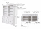 NNENVS Hutch Bookcase 5 Doors 3 Drawers