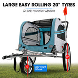 NNEMB Pet & Cargo Jogger Bike Trailer, Pull Behind Bicycle Trailer Carrier Stroller, Blue