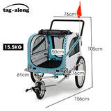 NNEMB Pet & Cargo Jogger Bike Trailer, Pull Behind Bicycle Trailer Carrier Stroller, Blue