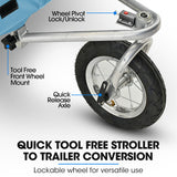 NNEMB Pet & Cargo Jogger Bike Trailer, Pull Behind Bicycle Trailer Carrier Stroller, Blue
