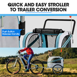 NNEMB Pet & Cargo Jogger Bike Trailer, Pull Behind Bicycle Trailer Carrier Stroller, Blue