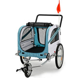 NNEMB Pet & Cargo Jogger Bike Trailer, Pull Behind Bicycle Trailer Carrier Stroller, Blue