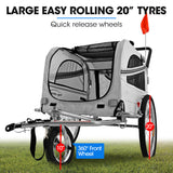 NNEMB Pet & Cargo Jogger Bike Trailer, Pull Behind Bicycle Trailer Carrier Stroller, Grey