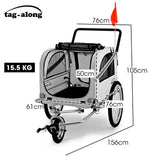 NNEMB Pet & Cargo Jogger Bike Trailer, Pull Behind Bicycle Trailer Carrier Stroller, Grey