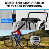 NNEMB Pet & Cargo Jogger Bike Trailer, Pull Behind Bicycle Trailer Carrier Stroller, Grey