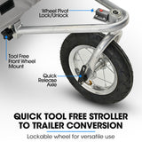 NNEMB Pet & Cargo Jogger Bike Trailer, Pull Behind Bicycle Trailer Carrier Stroller, Grey