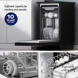 NNEDSZ 10 Place Settings Freestanding Dishwasher Black