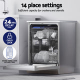 NNEDSZ Devanti 60cm 14 Place Settings Freestanding Dishwasher Silver