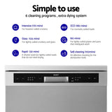 NNEDSZ Devanti 60cm 14 Place Settings Freestanding Dishwasher Silver