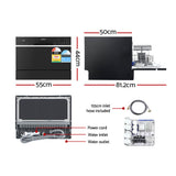 NNEDSZ Devanti 6 Place Settings Benchtop Dishwasher Black