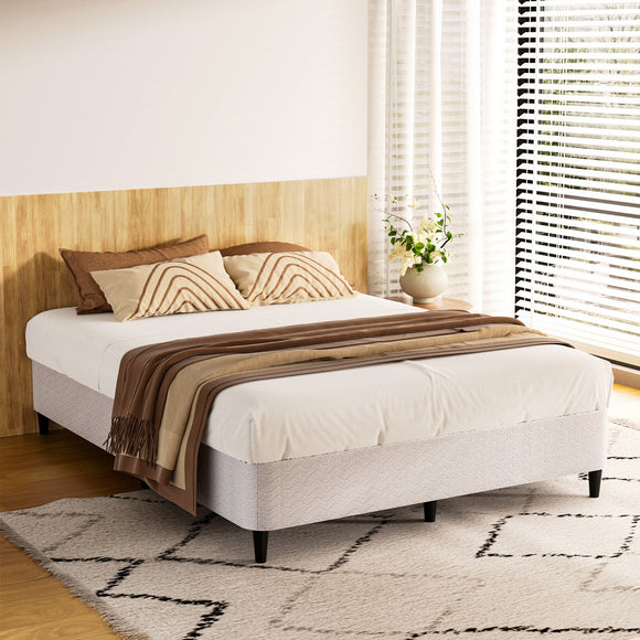 NNEDSZ Artiss Bed Frame Double Size Metal Grey MASON