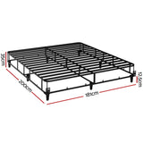 NNEDSZ Artiss Bed Frame King Size Metal Grey MASON