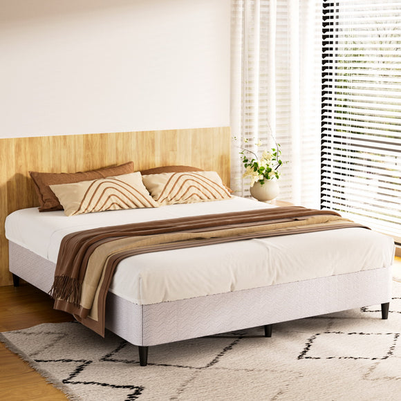 NNEDSZ Artiss Bed Frame King Size Metal Grey MASON