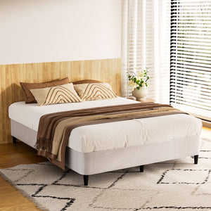 NNEDSZ Artiss Bed Frame Queen Size Metal Grey MASON